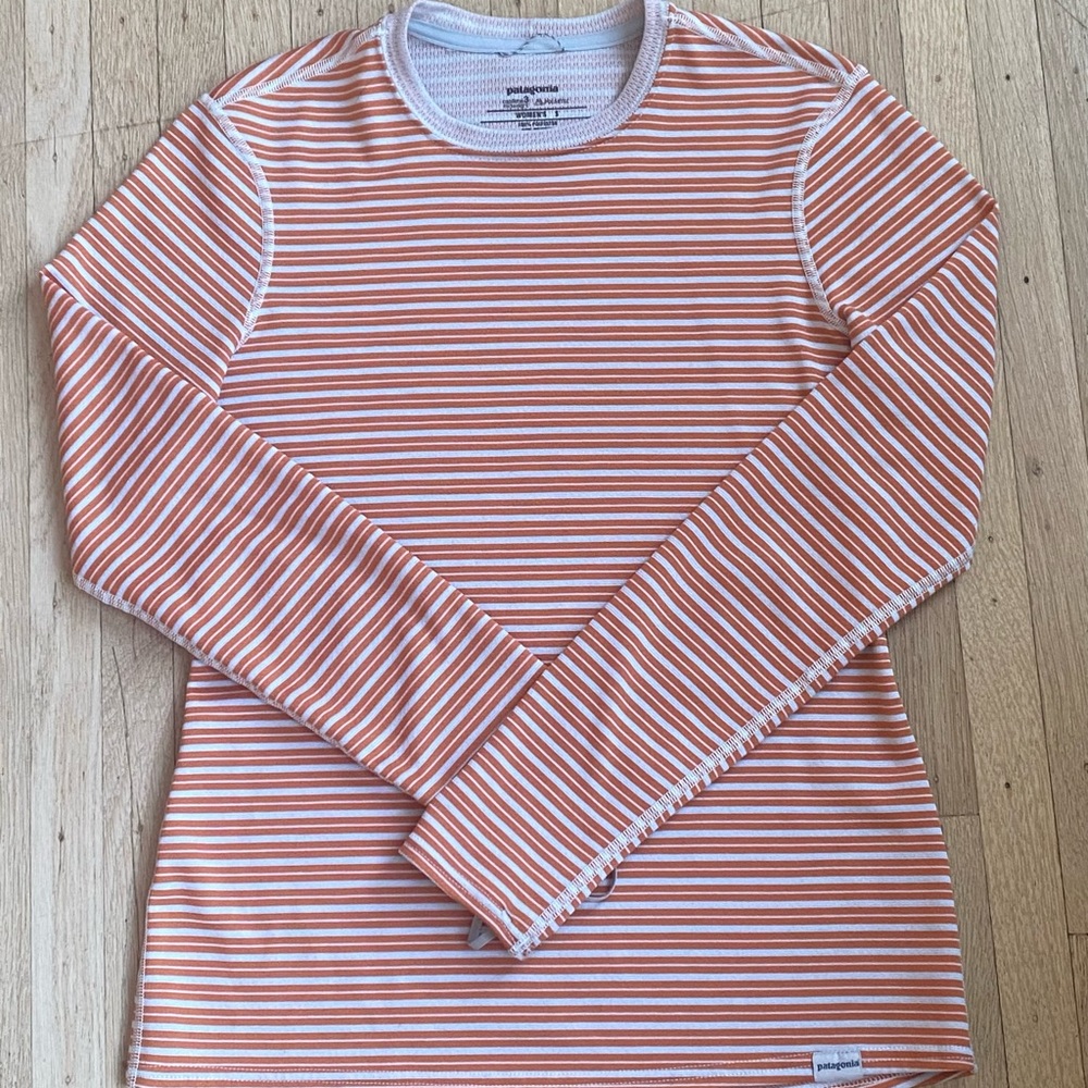 Patagonia polartec capilene 3 long sleeve woman striped top size S
